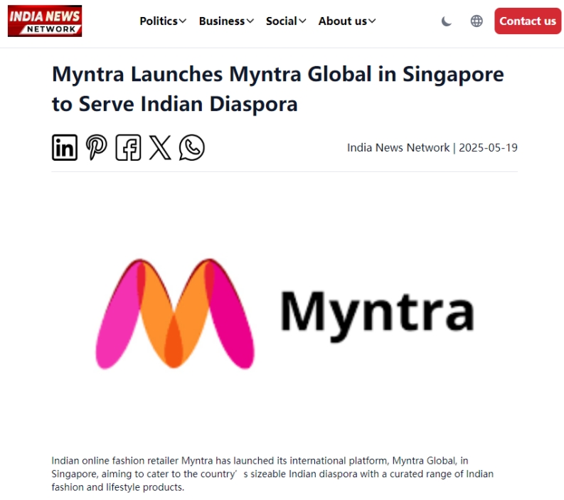 Myntra推出直销平台Myntra Global