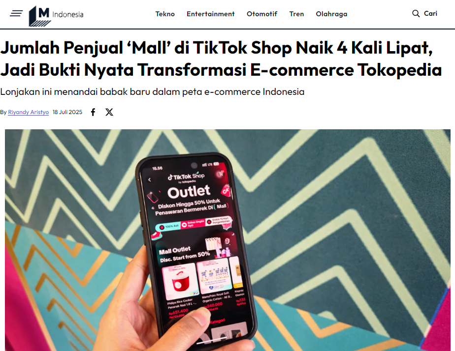 TikTok Shop印尼“商城”卖家交易量激增
